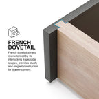 Table de chevet noire et argentée à 3 tiroirs, pour 1