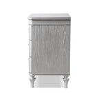 Table de chevet noire et argentée à 3 tiroirs, pour 1