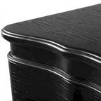 Table de chevet noire et argentée à 3 tiroirs, pour 1