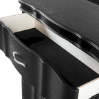 Table de chevet noire et argentée à 3 tiroirs, pour 1