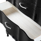Table de chevet noire et argentée à 3 tiroirs, pour 1