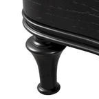 Table de chevet noire et argentée à 3 tiroirs, pour 1