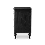 Table de chevet noire et argentée à 3 tiroirs, pour 1