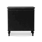 Table de chevet noire et argentée à 3 tiroirs, pour 1